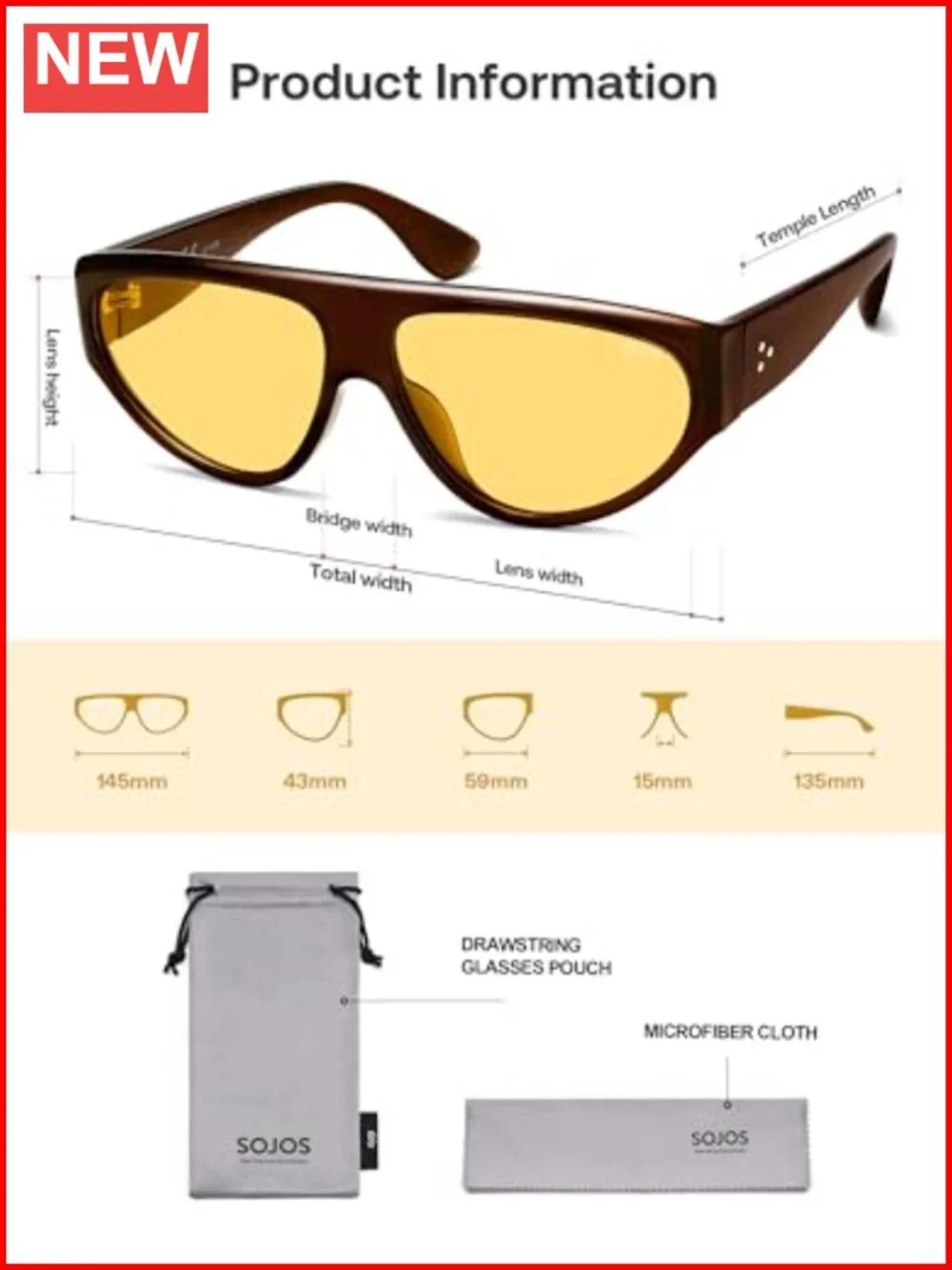 Oversized Polarized Aviator Sunglasses with UV400 Protection